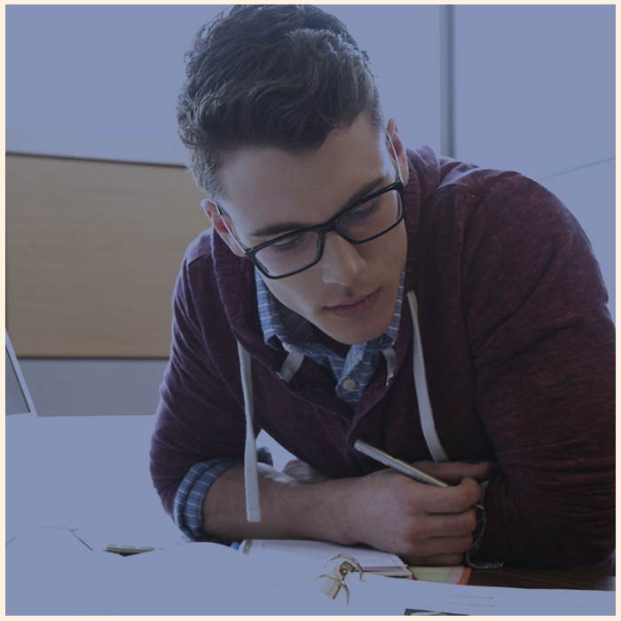 Male Student Studying